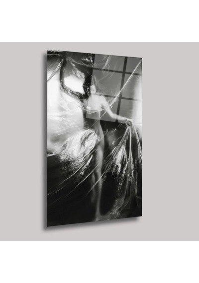 Şeffaflığın Ötesinde Cam Tablo Soyut Modern Duvar Dekoru 60x90