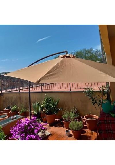 Dış Veranda Şemsiyesi İçin Kumaş Örtü, 6/8 Çubuk Yedek, Pazar Masa Şemsiyesi İçin Yedek Kumaş Sarı, 8 Çubuk/270 Cm 8,8 Ft Çok Renkli