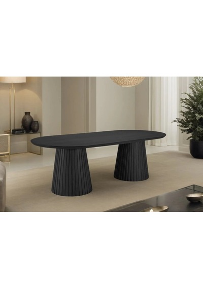 Bohenza Sabit Ahşap Yemek Masası 90x180 Siyah