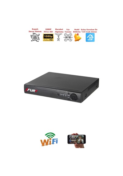 Fury 6 Kameralı 2mp Full Hd Görüntü 6 Atom Led Gece Görüşlü Dış Mekan Güvenlik Kamerası Seti 500gb 62066920
