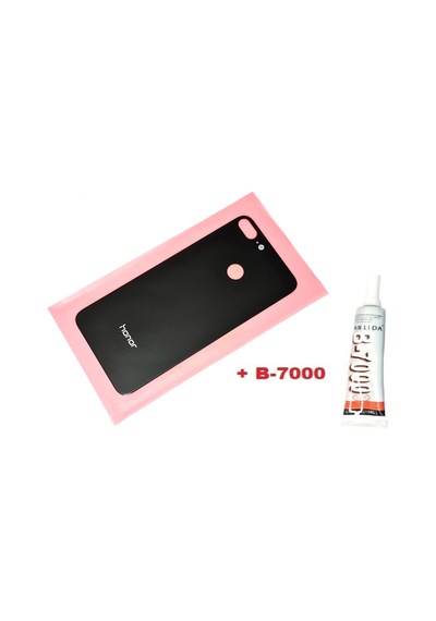 Tkgz - Honor 9 Lite Arka Pil Batarya Kapağı Cam+b-7000 Siyah