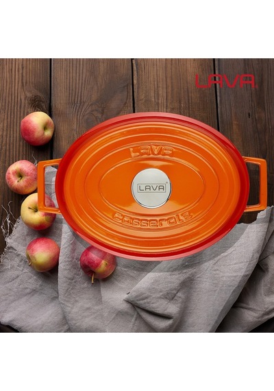Lava Döküm Oval Tencere. Edition Serisi Ölçü 23x29cm. Turuncu Diğer