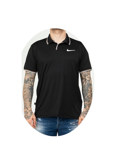Nike Ef-4504 Erkek Polyester Mesh Polo Yaka T-shirt Siyah