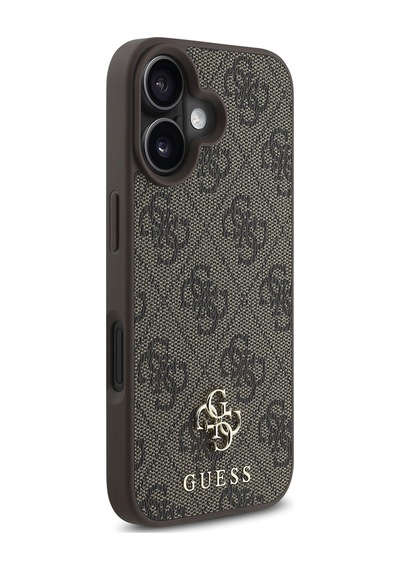 Apple iPhone 16 Plus Uyumlu Kılıf Guess Lisanslı Magsafe Şarj Özellikli Small 4g Classic Kapak Kahverengi
