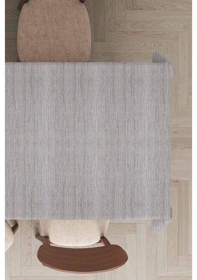 Gri Sade Premium Dokuma Leke Tutmaz Masa Örtüsü Mso090n11