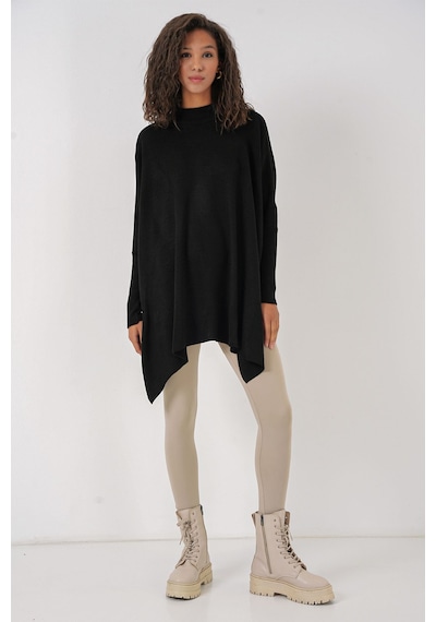Hiccup Bdart Oversize Akrilik Bisiklet Yaka Kazak Siyah 01
