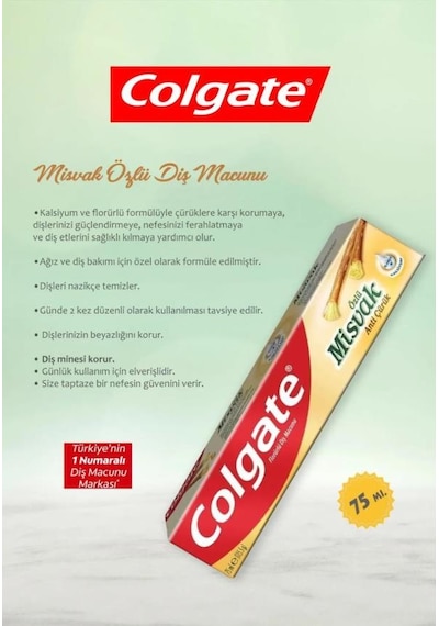 Colgate Misvak Özlü Diş Macunu 14 x 75 ML + Rosie Pamuk