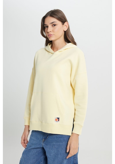 Loose Fit Rahat Kesim Kapüşonlu İçi Polarlı Sarı Sweatshirt W242706200 Sarı