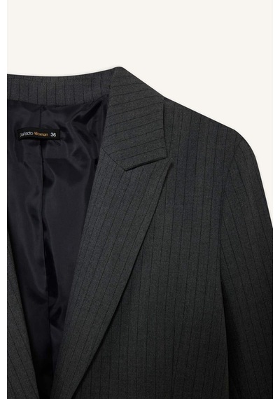 Defacto Regular Fit Düğmeli Blazer Ceket F9465ax25augr93 Gri