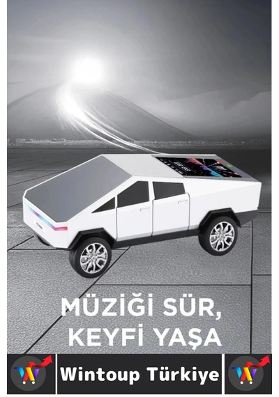 Premium Güçlü Ses Usb Aux Speaker Cybertruck Lüks Araba Tasarımlı Rgb Led Ekranlı Bluetooth Hoparlör