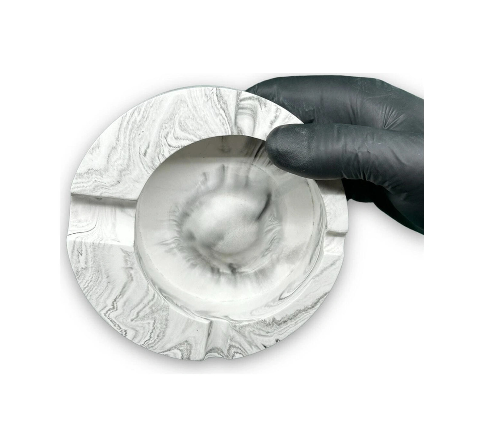Mermer Desenli Büyük Boy Beton Kül Tablası Küllük 13 Cm - Gri