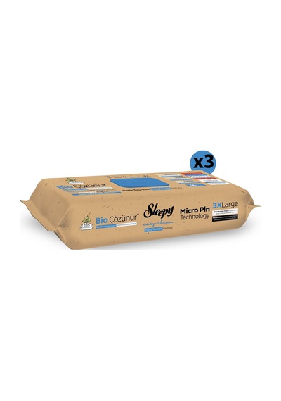 Sleepy Bio Çözünür Yüzey Temizlik Havlusu&Mendili Deniz Tuzu&Yosun 3x50 (150 Yaprak)