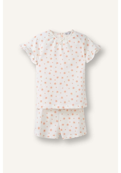 Defacto Desenli 2li Dokuma Ecru Pijama Kız Bebek H5505a526smer233 Ekru-er233