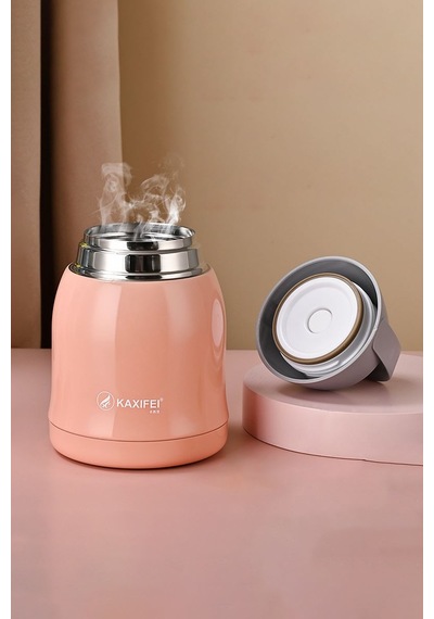 Pembe 304 Çelik 600 Ml Vakum Yemek Mama Saklama Termosu Sefertası Pembe