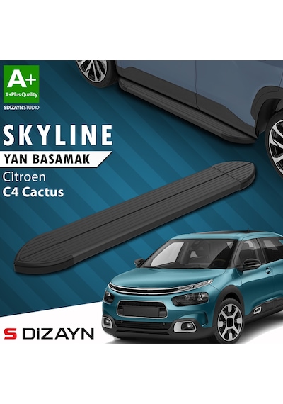 S-dizayn Citroen C4 Cactus Skyline Siyah Yan Basamak 183 Cm 2014 Üzeri A+ Kalite