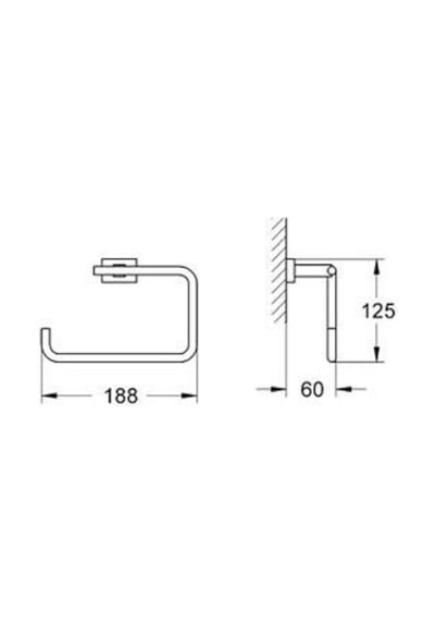 Grohe Eurocube Halka Yuvarlak Havluluk - 40510001 Krom