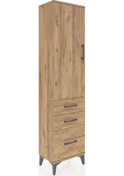 Arges Dolap 2 Raflı 3 Çekmeceli Tek Kapaklı 44x30x182 Çam-çam Çam