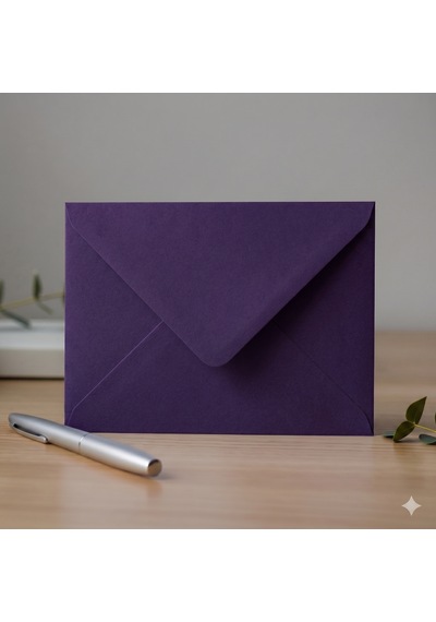 25 Adet 13x18 Cm Premium Kalite Davetiye Zarfı Mor