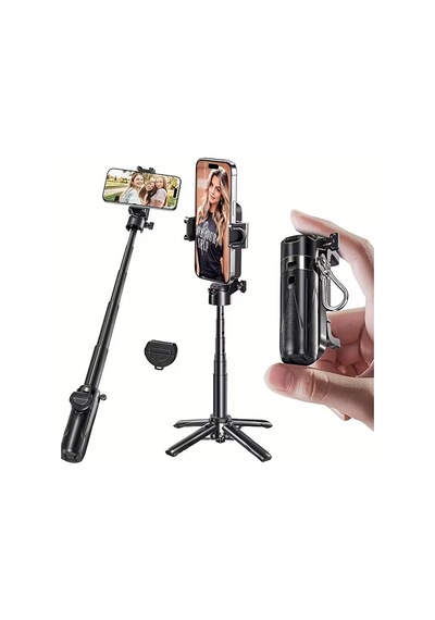 Bluetooth Kumandalı 43cm Tripod Selfie Çubuğu Kızaklı Tasarım