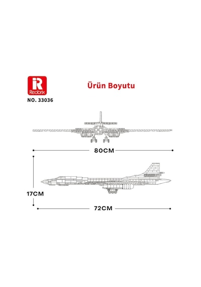 Reobrix 33036 Sovyet Tu-160 Strateji Bombardıman Jet Uçağı Yaratıcı Yapı Blok Seti Tu-160 Strategic Bomber Aircraft - 1598 Parça Reobrix 33036 Sovyet Tu-160 Strateji Bombardıman Jet Uçağı Yaratıcı Yapı Blok Seti Tu-160 Strategic Bomber Aircraft - 1598 Parça