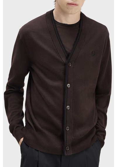 Fred Perry Yün Ve Pamuklu Regular Fit Düğmeli Hırka Erkek Hırka K3300 33c Kahve