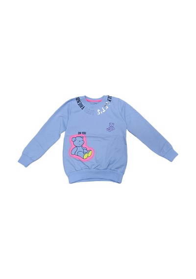 İrem Çocuk Giyim Kız Çocuk Önü Arkası Yazı Resim Desenli Açık Mavi Renk Sweatshirt Açık Mavi İrem Çocuk Giyim Kız Çocuk Önü Arkası Yazı Resim Desenli Açık Mavi Renk Sweatshirt Açık Mavi