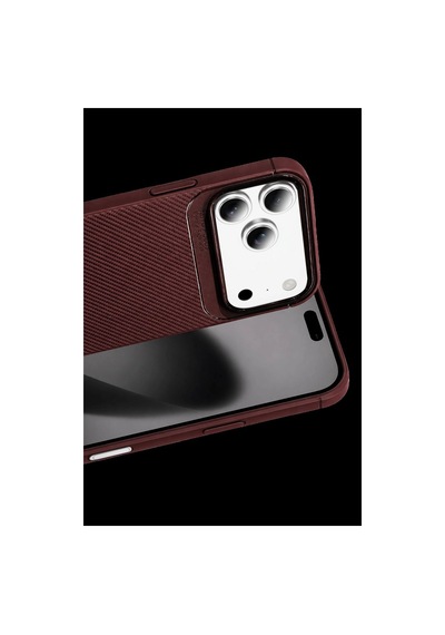 Newface Apple iPhone Uyumlu 18 Pro Max Auto Focus Karbon Kapak - Bordo