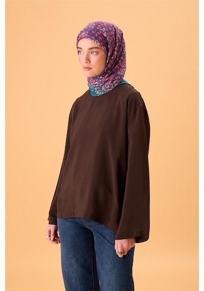 Silk Home İnce Pamuk Soft Eşarp Zümrüt Yeşili Mor Pudra Pembe Gök Mavi Desenli Kaymaz Dokulu Tok Duruşlu 90x90 Çok Renkli