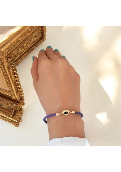 Archin Kuğu Temalı Doğal Mor Derili Kalp Motifli 14 Ayar Altın Plakalı Hediye Bileklik-472sembol Kuğu Archin Kuğu Temalı Doğal Mor Derili Kalp Motifli 14 Ayar Altın Plakalı Hediye Bileklik-472sembol Kuğu