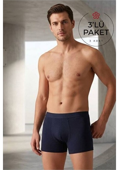 Aksoy Erkek Boxer 3'lü Set Lacivert - 928296696 Lacivert