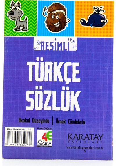 Karton Kapak Resimli Türkçe Sözlük Cep Boy. Tdk Onaylı. Renkli. 1