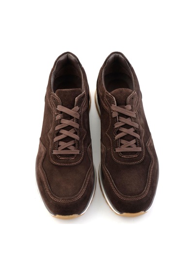 Bambi Kahve Süet Hakiki Deri Erkek Sneaker E01774003502
