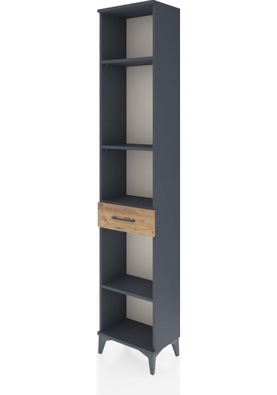 Arges Dolap 4 Raflı Tek Çekmeceli 44x30x221 Antrasit-çam Antrasit