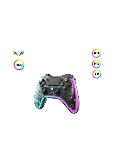 Ape Rgb Gamepad Oyun Kolu Şeffaf 1000 Mah Kablosuz Ps3-ps4-tv-pc-Apple Uyumlu iOS Wirelles