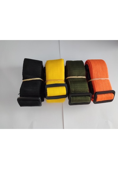 Siyah, Sarı, Haki Yeşil Ve Turuncu Renk Valiz Kemeri 4 Cm 4 Adet Çok Renkli