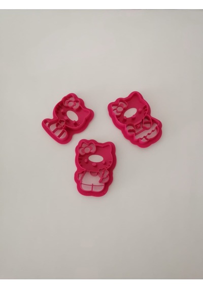 Tupperware Hello Kitty Kurabiye Kalıbı 3 Lü Çok Renkli