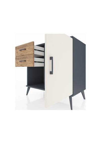 Hyperion Şifonyer Tek Raflı 2 Çekmeceli Tek Kapaklı 88x44x80 Antrasit-aytaşı/çam Aytaşı/çam Hyperion Şifonyer Tek Raflı 2 Çekmeceli Tek Kapaklı 88x44x80 Antrasit-aytaşı/çam Aytaşı/çam