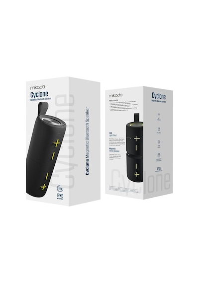 Mikado Md-51bt Cyclone Siyah 20w 1800mah + 1800mah Tf-aux-tws-ıpx6 Mıknatıslı Bluetooth Hoparlör
