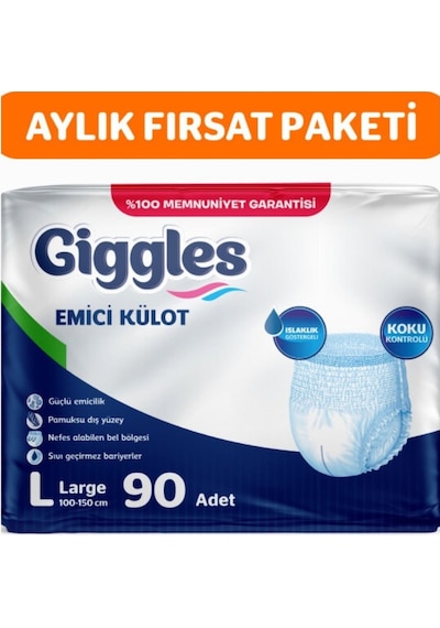 Giggless Yetişkin Emici Külot Hasta Bezi L 3 x 30'Lu