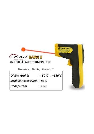 Kızılötesi. Lazer Termometre -50 Derecec . +380 Derecec