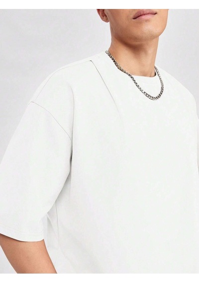 Basic Süprem T-shirt - Beyaz Oversize Bisiklet Yaka Tişört Beyaz-78306 Basic Süprem T-shirt - Beyaz Oversize Bisiklet Yaka Tişört Beyaz-78306