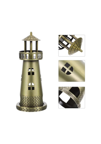 Vintage Metal Deniz Feneri Biblo Antik Bronz 18 Cm
