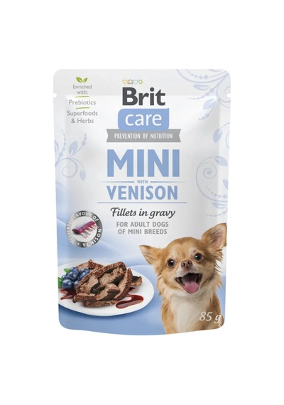 Brit Care Mini Geyik Etli Soslu Küçük Irk Yetişkin Köpek Yaş Maması 85gr
