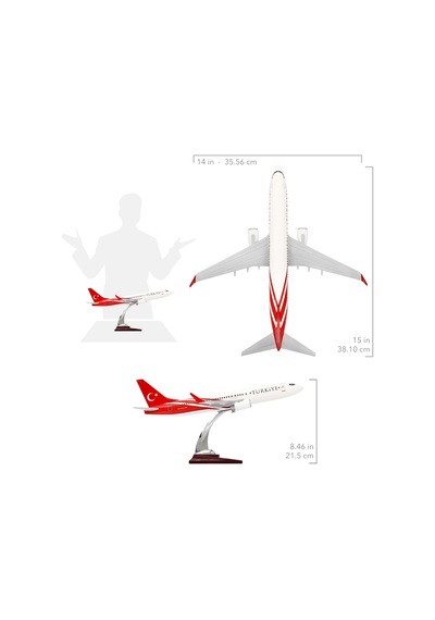 ZekUpp - Maket Uçak - Boeing 737-800 1/100 - TÜRKİYE Özel Tasarımlı Uçak Model F