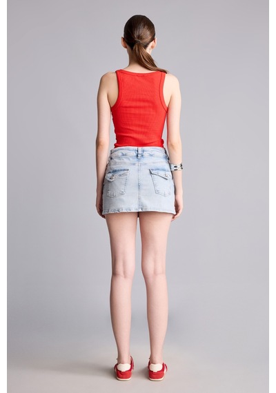 Defacto Mini Jean Şort Etek I4913ax26hsnm85 İndigo-nm85