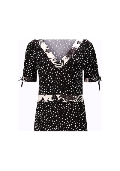 Bulalgiy Kadın Siyah Maxi Dantelli Çiçek Baskılı Elbise - Bga306296-siyah Siyah