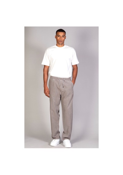 Little Cup Jeans Co Erkek Beli Lastikli Battal Beden Tensel Kumaş Gri Baggy Pantolon