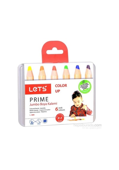 LETS KURU BOYA PRIME JUMBO 6 RENK 2IN1 (L-4600)