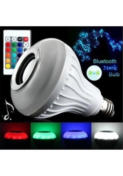 Bluetooth Led Ampul Hoparlör Kumandalı Kablosuz Ses Bombası RGB