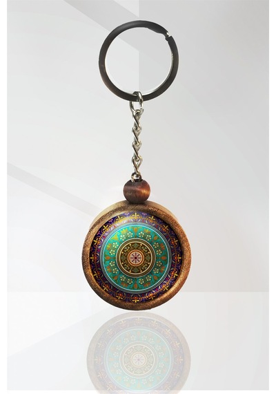 Mandala Ahşap Anahtarlık Tek Ebat N11.3291